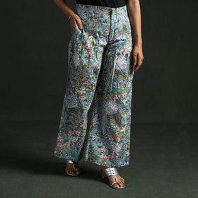 Sanganeri hand block print cotton flared palazzo 08