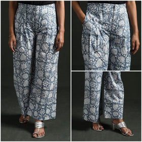 Sanganeri hand block print cotton flared palazzo 09