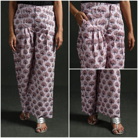 Sanganeri hand block print cotton flared palazzo 10