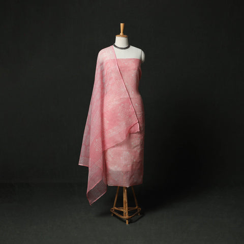 Sanganeri hand block print kota doria cotton 3pc unstitched