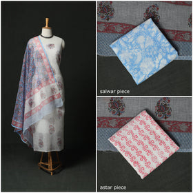 Sanganeri hand block print kota doria cotton 3pc unstitched