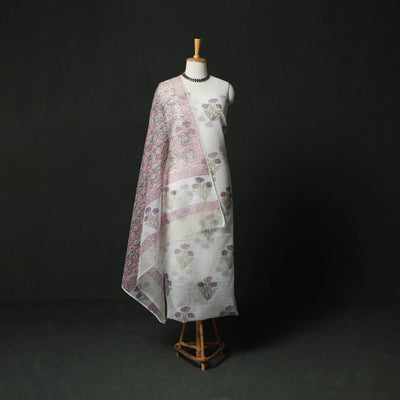 Sanganeri hand block print kota doria cotton 3pc unstitched
