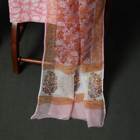 Sanganeri hand block print kota doria cotton 3pc unstitched