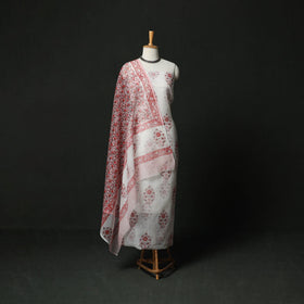 Sanganeri hand block print kota doria cotton 3pc unstitched