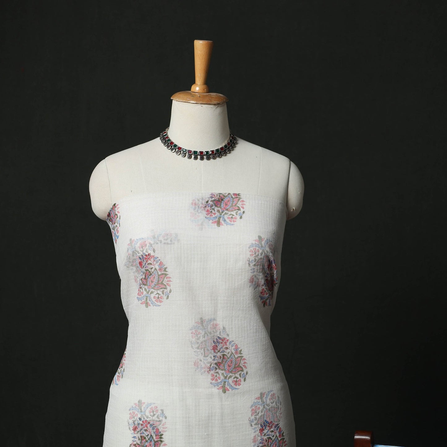 Sanganeri hand block print kota doria cotton 3pc unstitched