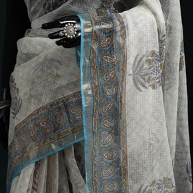 Sanganeri hand block print kota doria cotton saree 01