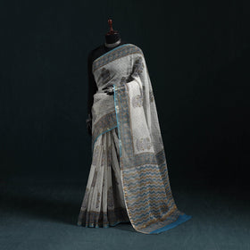 Sanganeri hand block print kota doria cotton saree 01