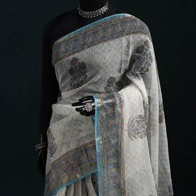 Sanganeri hand block print kota doria cotton saree 01