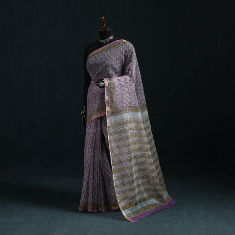 Sanganeri hand block print kota doria cotton saree 04