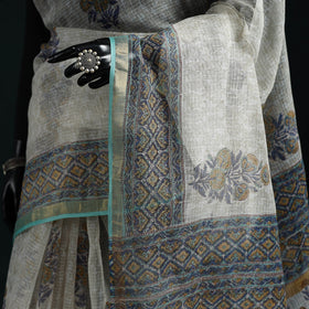 Sanganeri hand block print kota doria cotton saree 05
