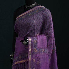 Sanganeri hand block print kota doria cotton saree 06