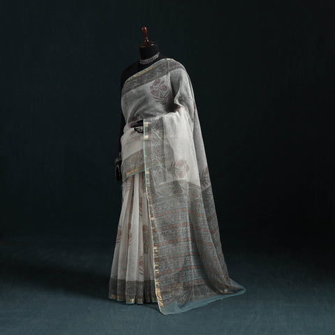 Sanganeri hand block print kota doria cotton saree 08