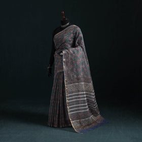 Sanganeri hand block print kota doria cotton saree 10