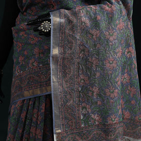 Sanganeri hand block print kota doria cotton saree 10