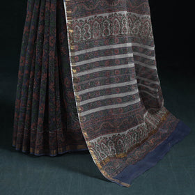 Sanganeri hand block print kota doria cotton saree 10