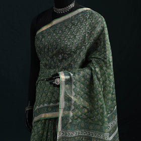Sanganeri hand block print kota doria cotton saree 11