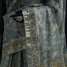 Sanganeri hand block print kota doria cotton saree 12
