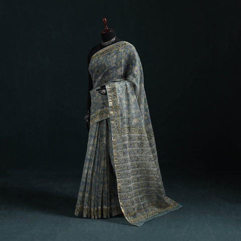 Sanganeri hand block print kota doria cotton saree 12