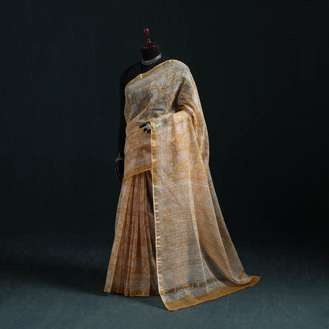 Sanganeri hand block print kota doria cotton saree 13