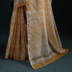 Sanganeri hand block print kota doria cotton saree 13