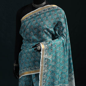 Sanganeri hand block print kota doria cotton saree 14