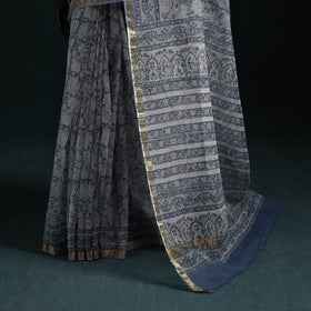 Sanganeri hand block print kota doria cotton saree 16
