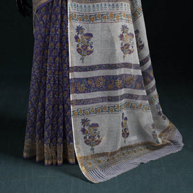 Sanganeri hand block print kota doria cotton saree 17