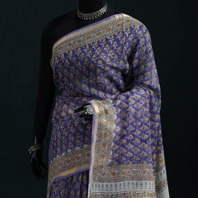 Sanganeri hand block print kota doria cotton saree 17