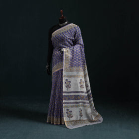 Sanganeri hand block print kota doria cotton saree 17