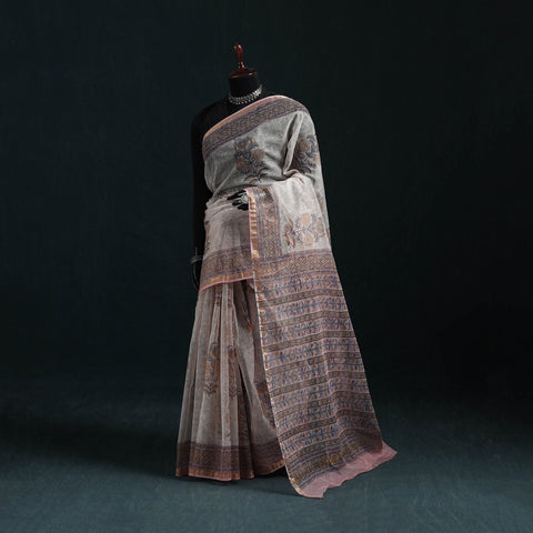 Sanganeri hand block print kota doria cotton saree 18