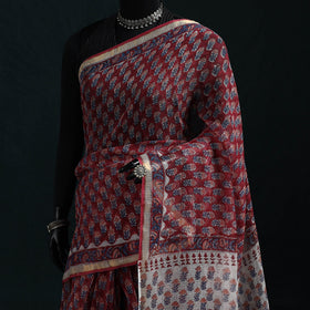 Sanganeri hand block print kota doria cotton saree 19