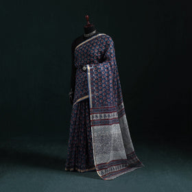 Sanganeri hand block print kota doria cotton saree 20