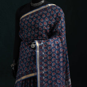 Sanganeri hand block print kota doria cotton saree 20