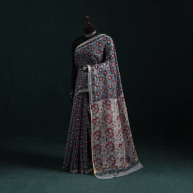 Sanganeri hand block print kota doria cotton saree 21