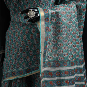 Sanganeri hand block print kota doria cotton saree 22
