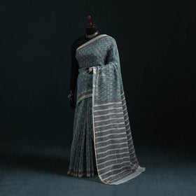 Sanganeri hand block print kota doria cotton saree 23