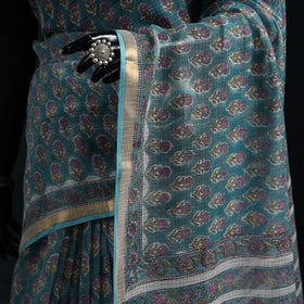 Sanganeri hand block print kota doria cotton saree 23
