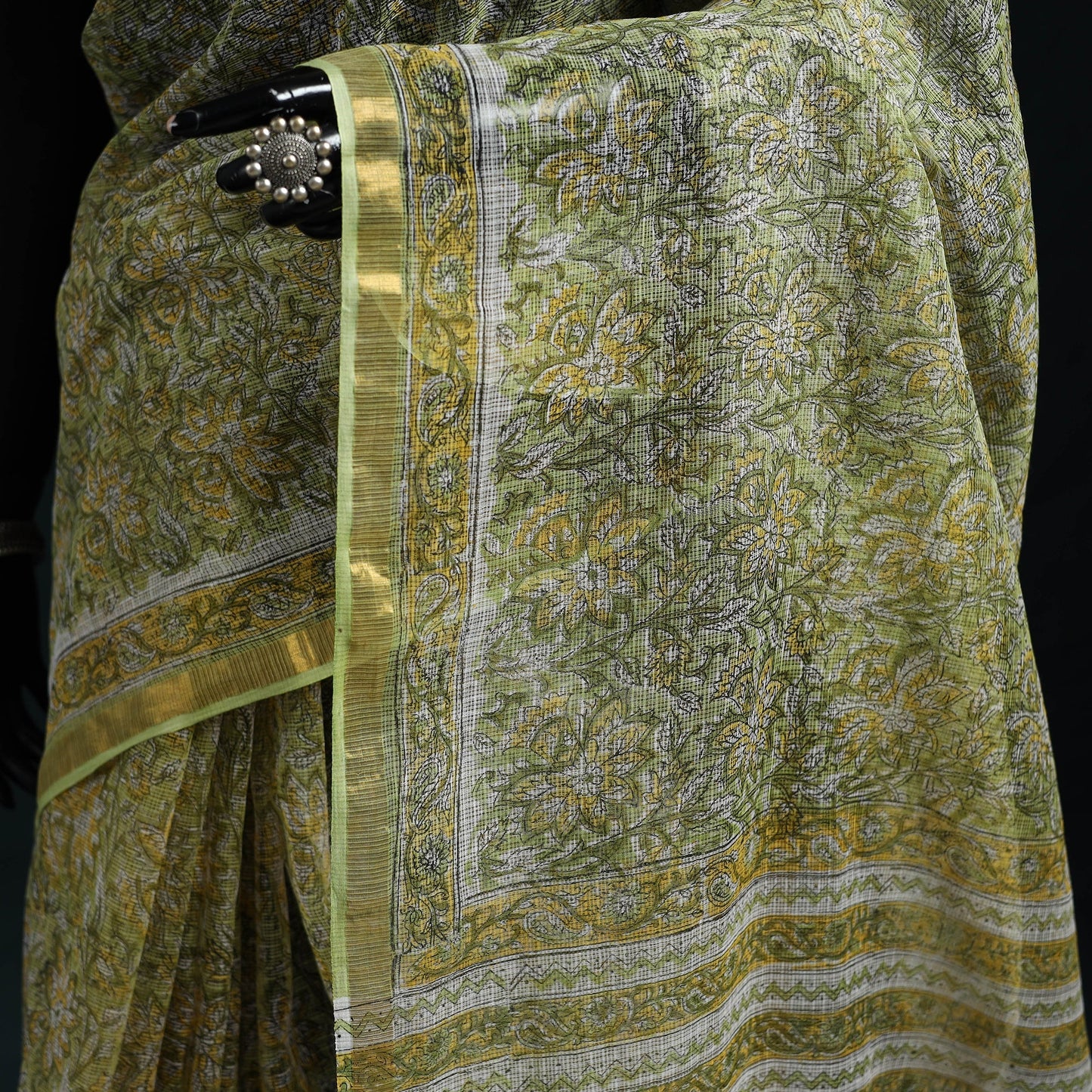 Sanganeri hand block print kota doria cotton saree 25