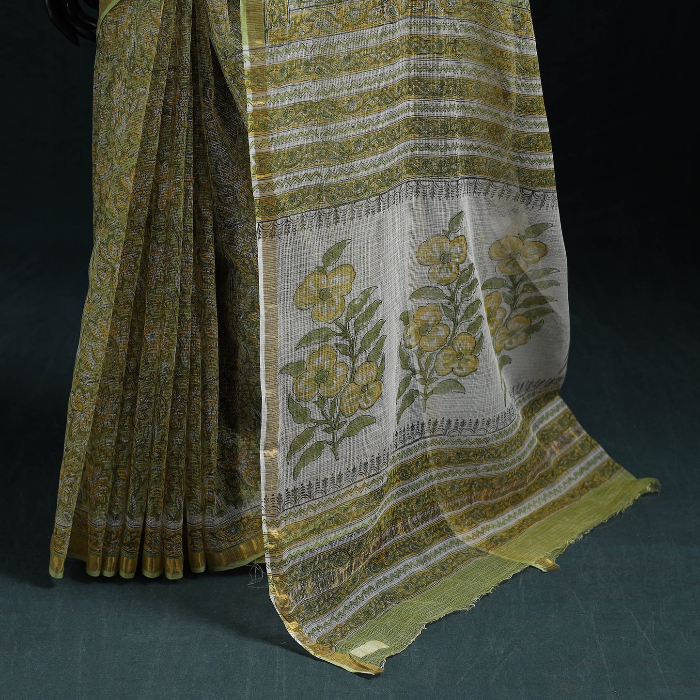 Sanganeri hand block print kota doria cotton saree 25