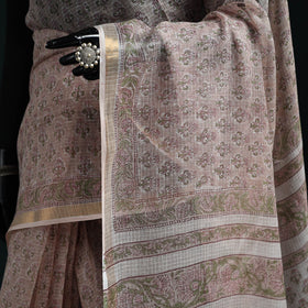 Sanganeri hand block print kota doria cotton saree 28