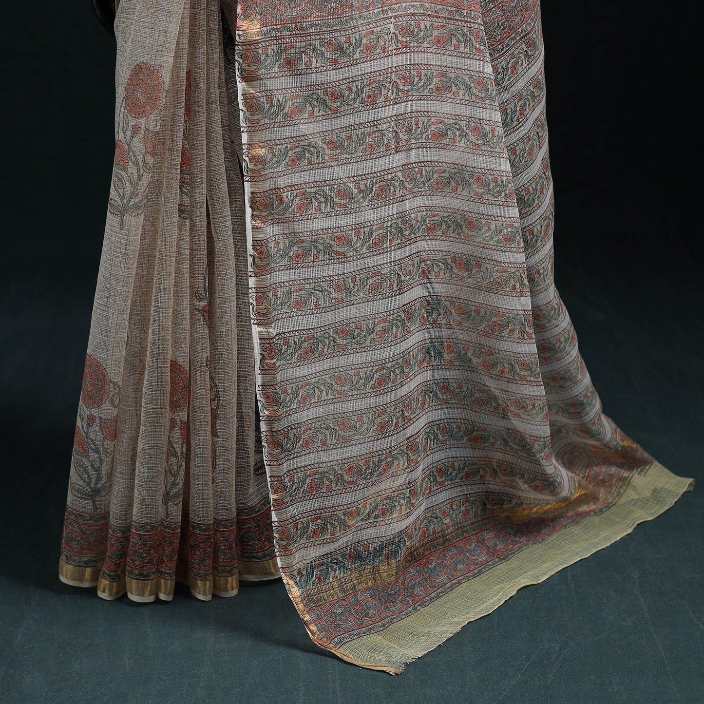 Sanganeri hand block print kota doria cotton saree 29