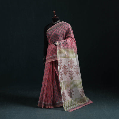 Sanganeri hand block print kota doria cotton saree 30