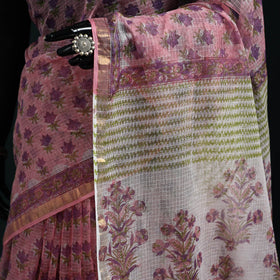 Sanganeri hand block print kota doria cotton saree 31