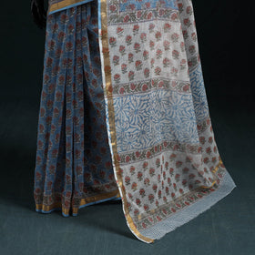 Sanganeri hand block print kota doria cotton saree 33