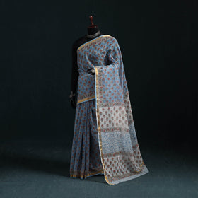 Sanganeri hand block print kota doria cotton saree 33