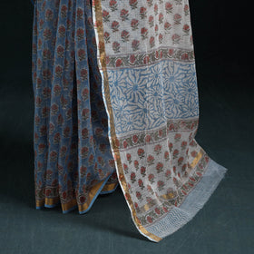 Sanganeri hand block print kota doria cotton saree 34
