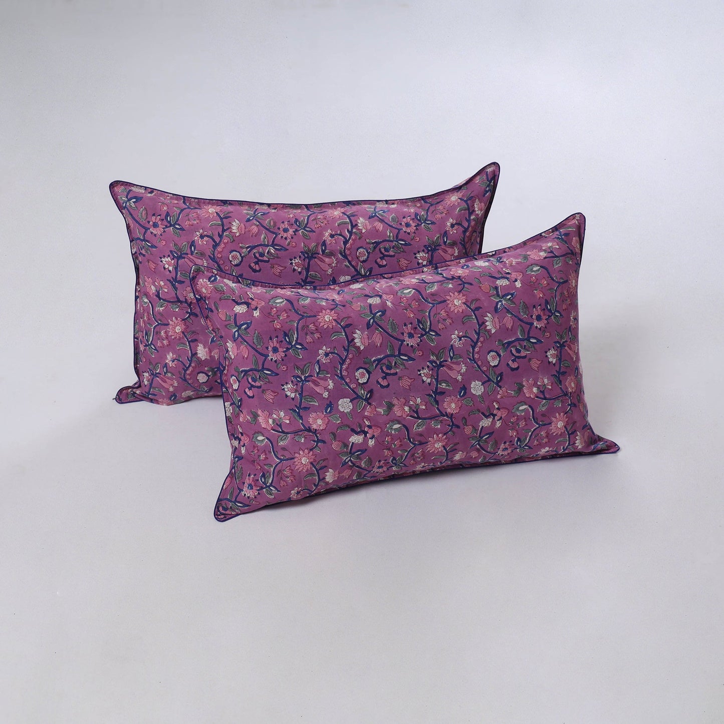 Sanganeri hand block print pillow covers (set of 2) 02