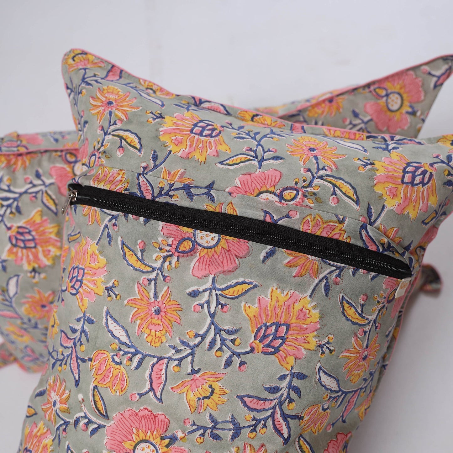 Sanganeri hand block print pillow covers (set of 2) 04