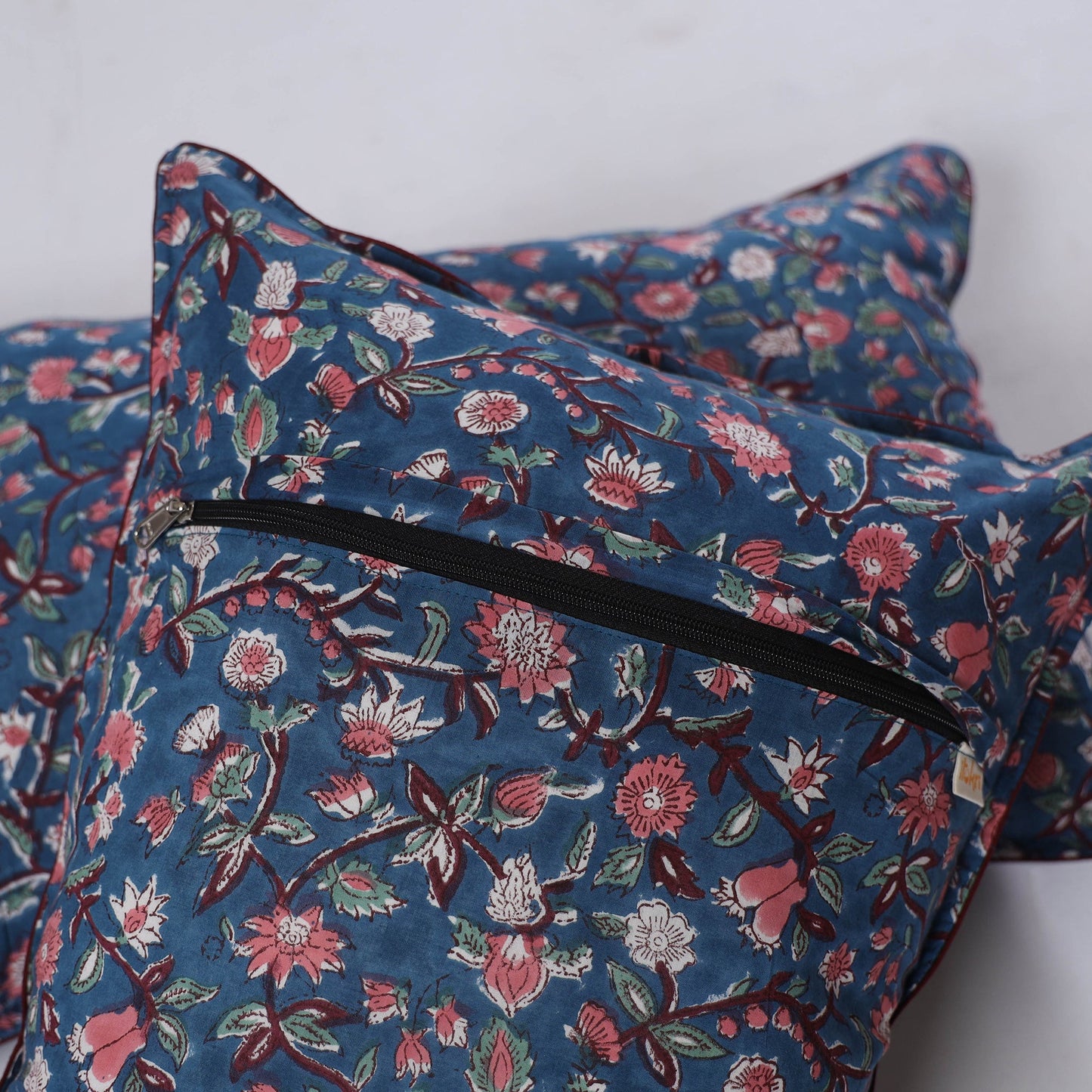 Sanganeri hand block print pillow covers (set of 2) 06