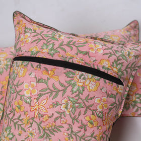 Sanganeri hand block print pillow covers (set of 2) 07